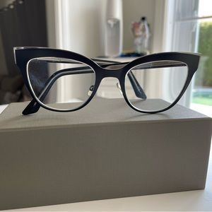 Navy blue metal Dior prescription eyeglasses